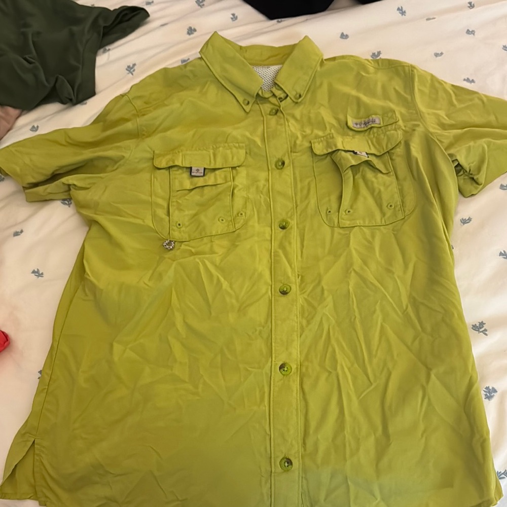 Lime Green Button-Up Shirt